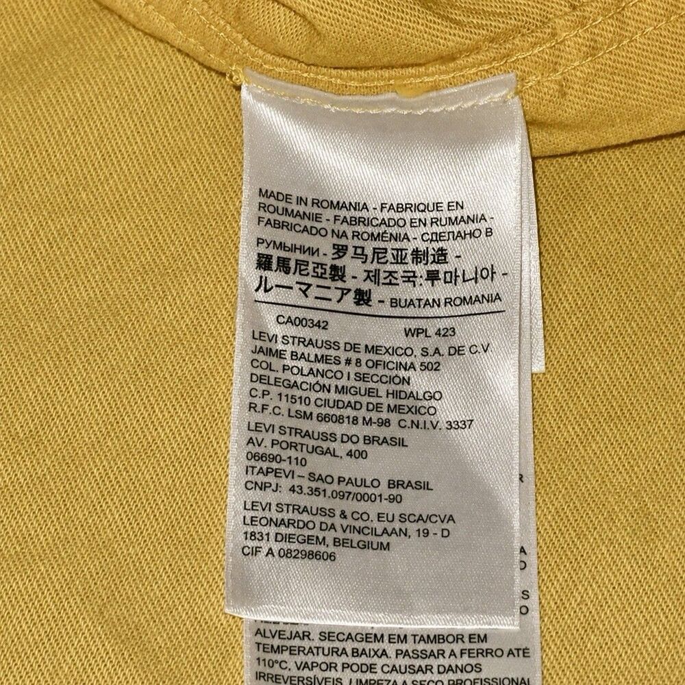 Levis LVC Denim Family Camp Shirt Mens Large Cornsilk Yellow Sanforized - Picture 6 of 7